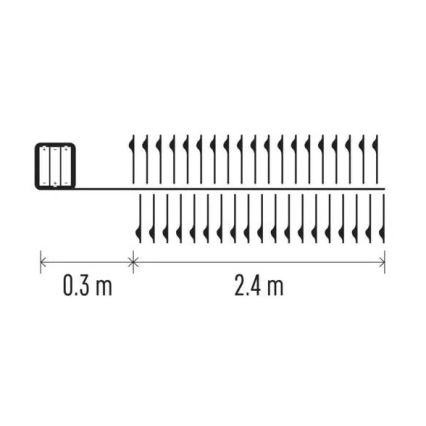 LED lanac 100xLED/3xAA 2,7m toplo belo