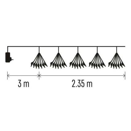 LED  lanac 150xLED/5,35m topla bela
