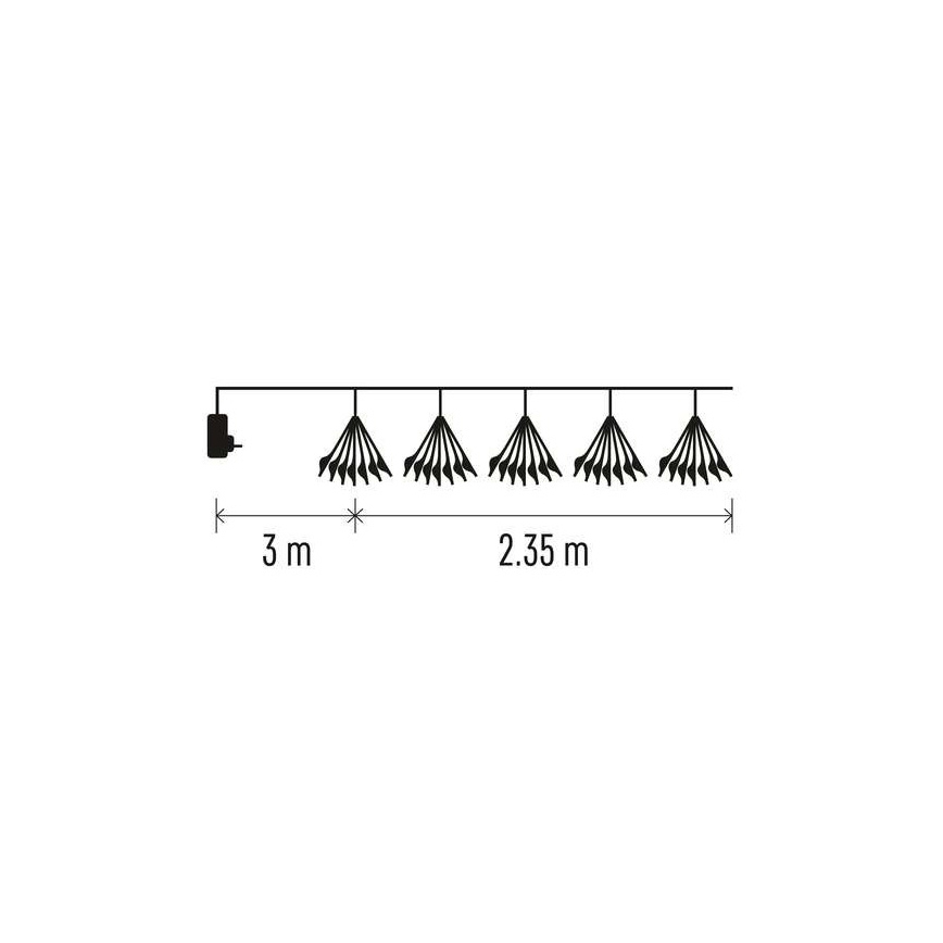 LED  lanac 150xLED/5,35m topla bela
