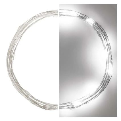 LED  lanac 20xLED/2xAA 2,4m hladna bela