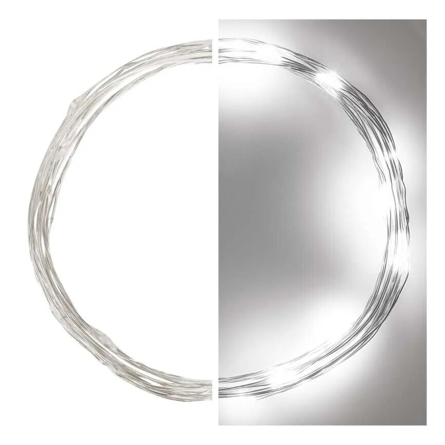 LED  lanac 20xLED/2xAA 2,4m hladna bela
