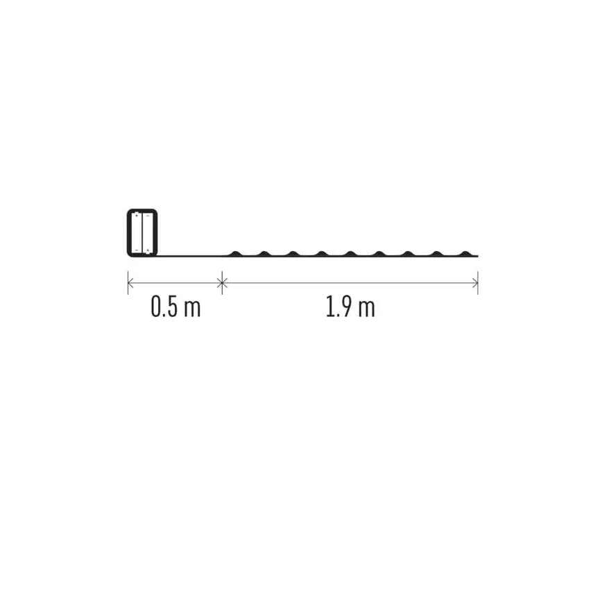 LED  lanac 20xLED/2xAA 2,4m hladna bela