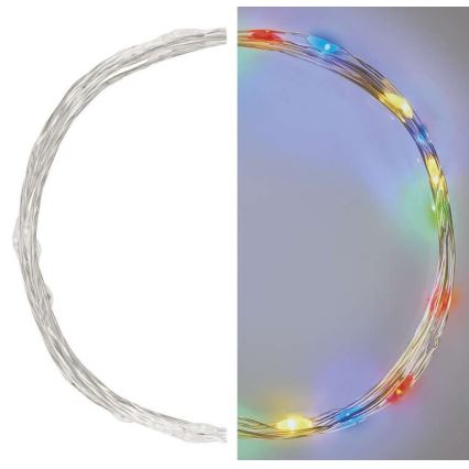 LED lanac 20xLED/2xAA 2,4m višebojan
