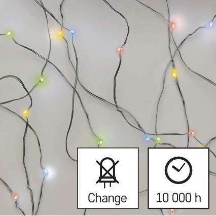 LED lanac 20xLED/2xAA 2,4m višebojan