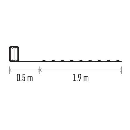 LED lanac 20xLED/2xAA 2,4m višebojan