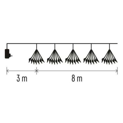 LED lanac 450xLED 8+3 m hladno belo svetlo