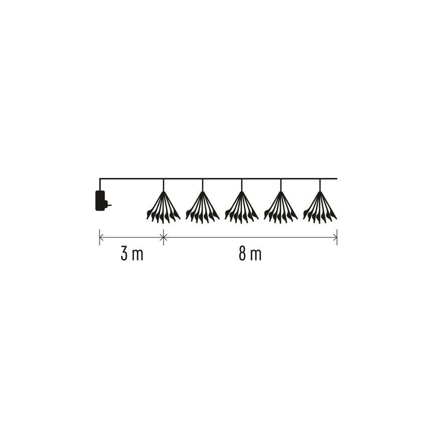 LED lanac 450xLED 8+3 m hladno belo svetlo