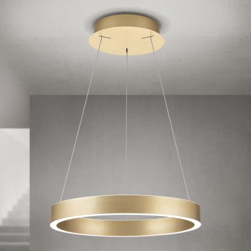 LED luster KOLK na sajli sa prigušivačem LED/40W/230V 2700/3000/4000K prečnik 40 cm zlatna