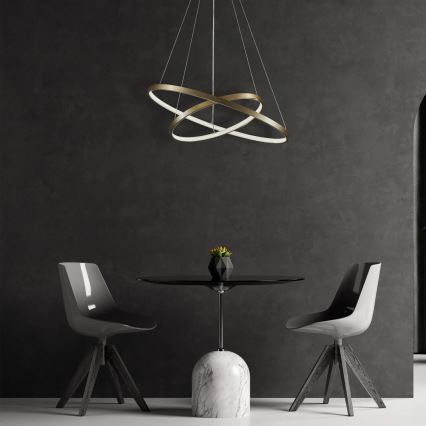 LED luster LEA na sajli, 35 W, 230 V, 4000 K, prečnik 60 cm, zlatna