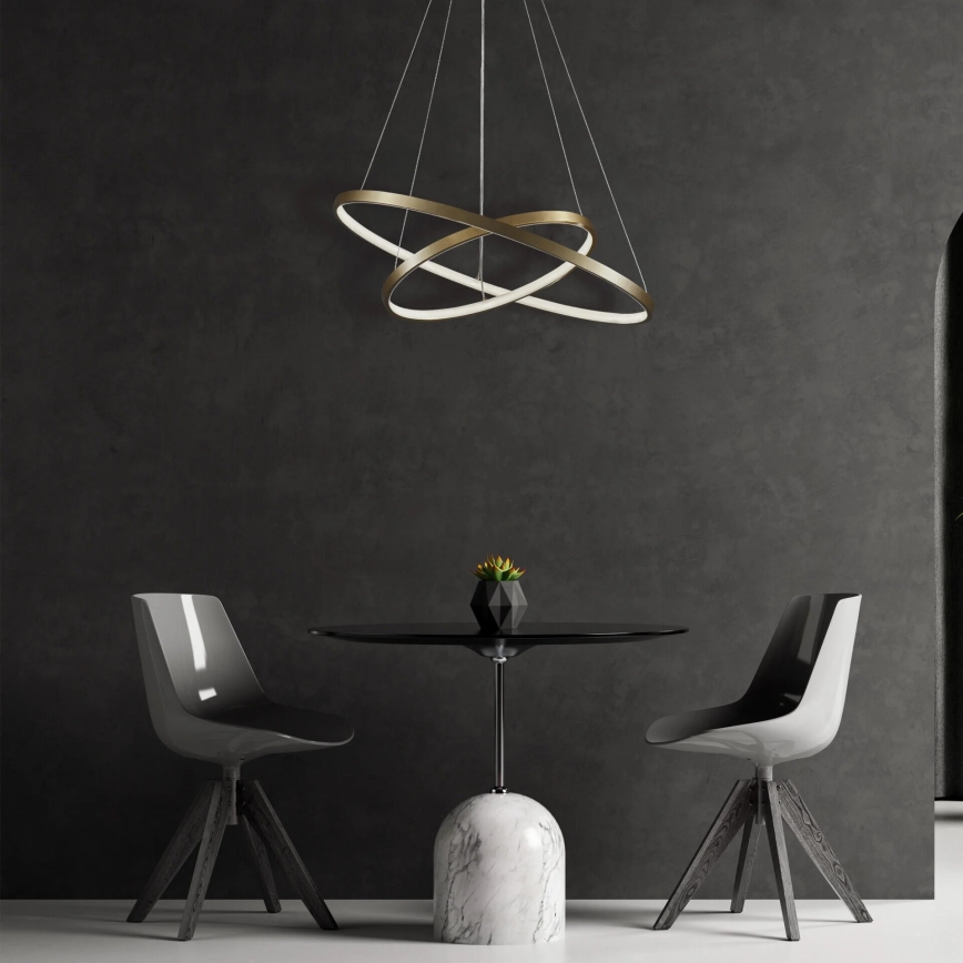 LED luster LEA na sajli, 35 W, 230 V, 4000 K, prečnik 60 cm, zlatna