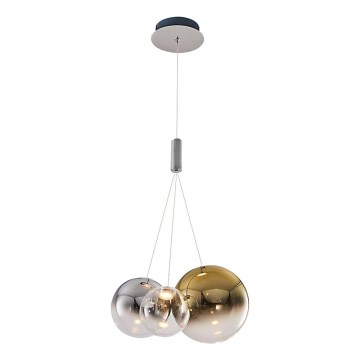 LED luster na lanku ENNA 3xG9/5W/230V 3000K zadimljena/zlatna