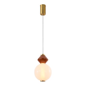 LED luster na lanku FLORES LED/7W/230V zlatan/smeđi