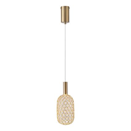 LED luster na lanku PERFORATO LED/6,3W/230V 3000K zlatna, prečnik 13 cm