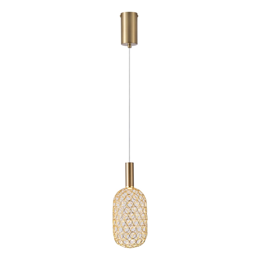 LED luster na lanku PERFORATO LED/6,3W/230V 3000K zlatna, prečnik 13 cm