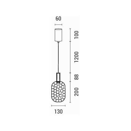 LED luster na lanku PERFORATO LED/6,3W/230V 3000K zlatna, prečnik 13 cm
