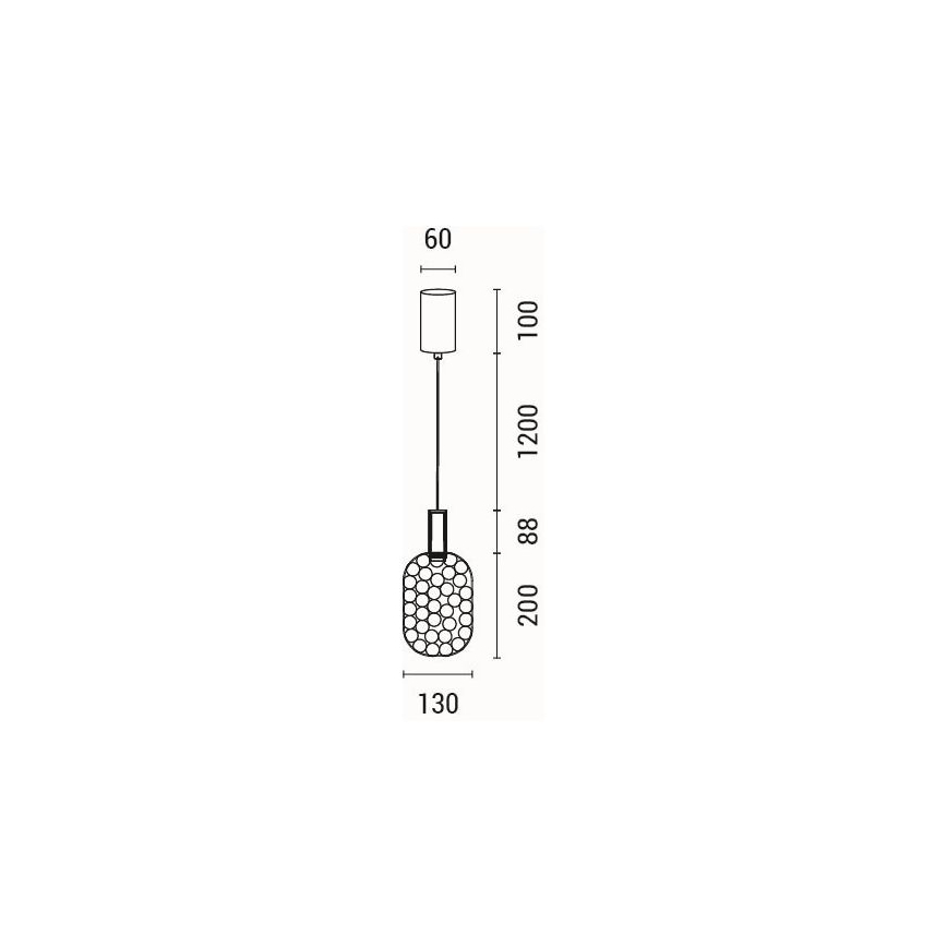 LED luster na lanku PERFORATO LED/6,3W/230V 3000K zlatna, prečnik 13 cm