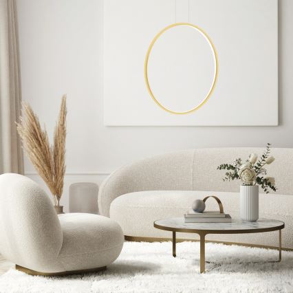 LED luster na lanku SATURNO LED/46W/230V prečnik 80 cm IP44 zlatna