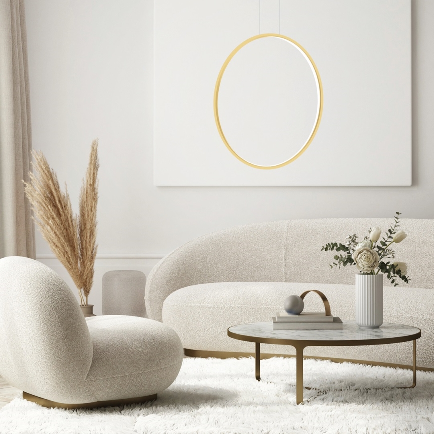 LED luster na lanku SATURNO LED/46W/230V prečnik 80 cm IP44 zlatna