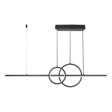 LED luster na sajli, 15 W, 230 V, 4000 K, 80 cm, crne boje