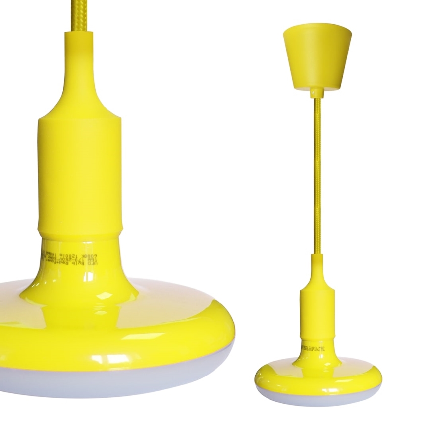 LED luster na sajli 1xE27/15W/230V 6000K žuta