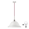 LED luster na sajli 1xE27/60W/230V bela/crvena