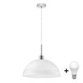 LED luster na sajli 1xE27/60W/230V bela/prozirna