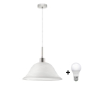 LED luster na sajli 1xE27/60W/230V bela/prozirna