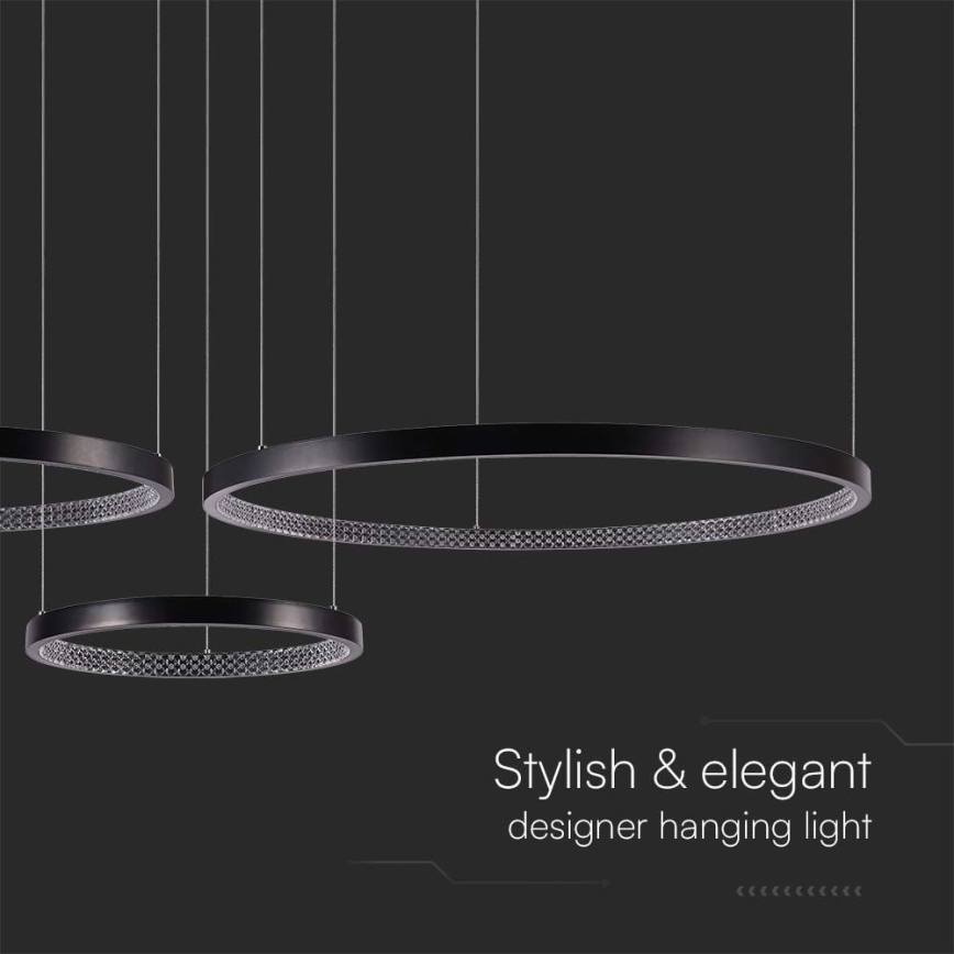 LED luster na sajli 3xLED/19W/230V 3000K crna