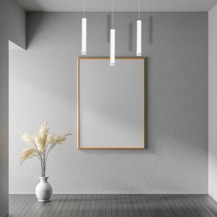 LED luster na sajli ALBA 3xLED/15W/230V, bela