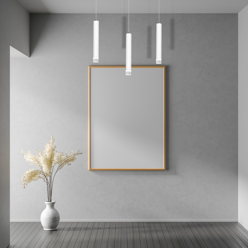 LED luster na sajli ALBA 3xLED/15W/230V, bela
