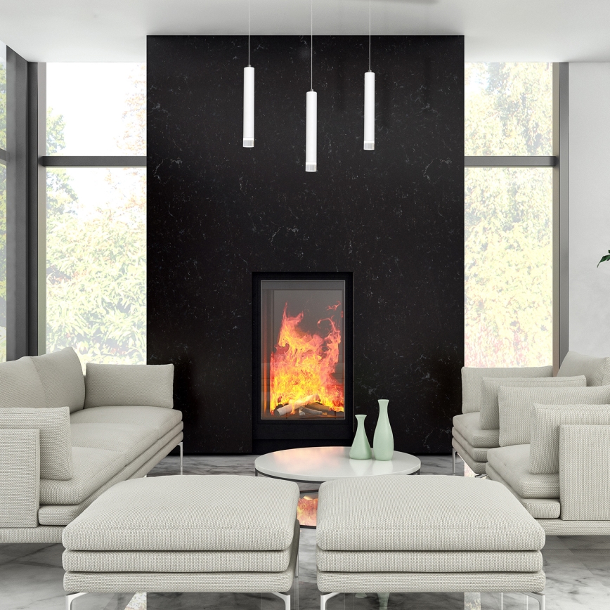 LED luster na sajli ALBA 3xLED/15W/230V, bela