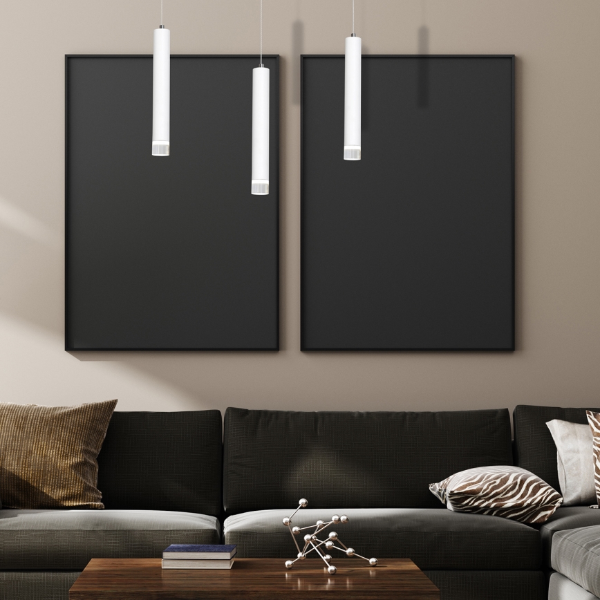 LED luster na sajli ALBA 3xLED/15W/230V, bela