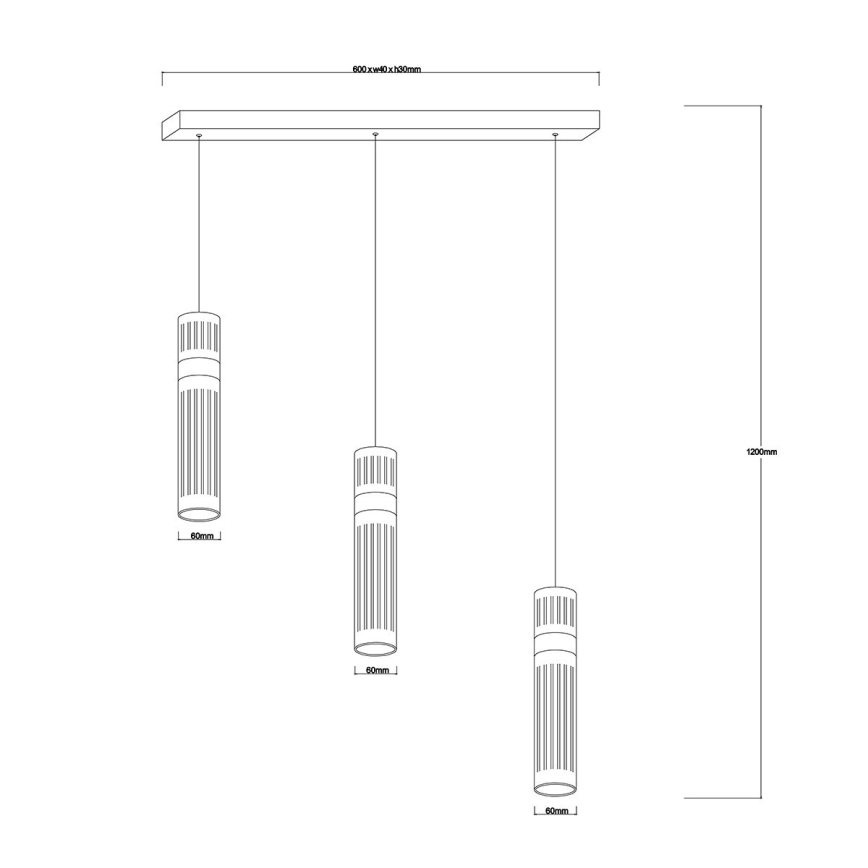 LED luster na sajli AMBIENTE 3xLED/6W/230V 3000/4000/6000K zlatna