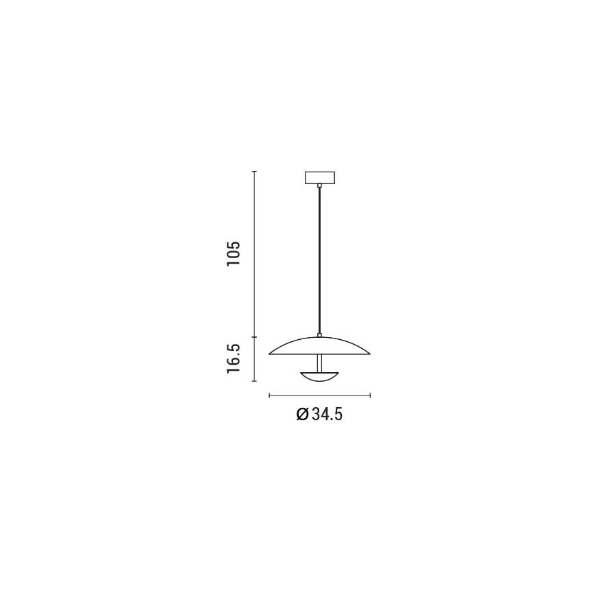 LED luster na sajli APSIS LED/7W/230V 3000 K prečnik 34,5 cm