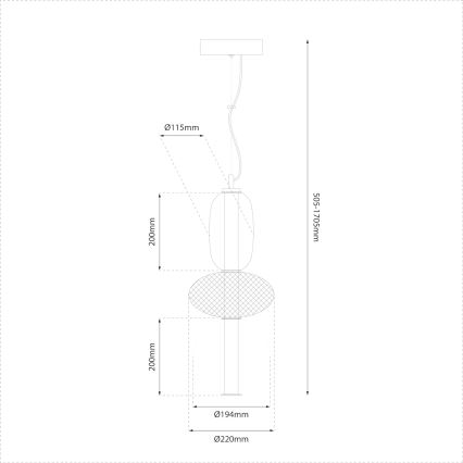 LED luster na sajli ARAME LED/23W/230V prečnik 22 cm crna