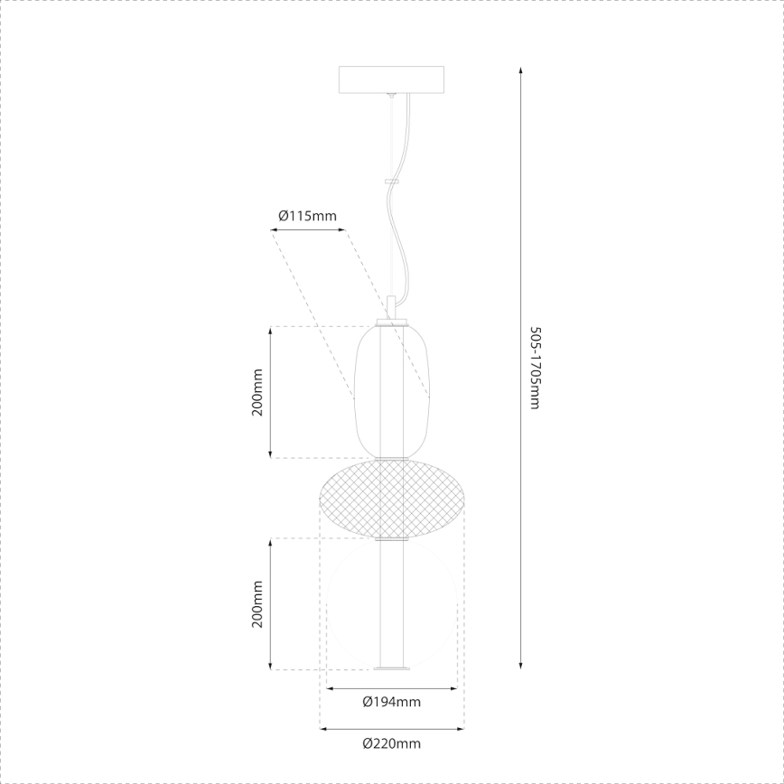 LED luster na sajli ARAME LED/23W/230V prečnik 22 cm crna