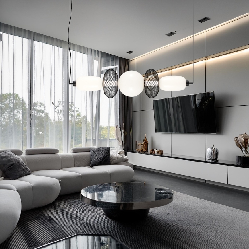 LED luster na sajli ARAME LED/32W/230V crna