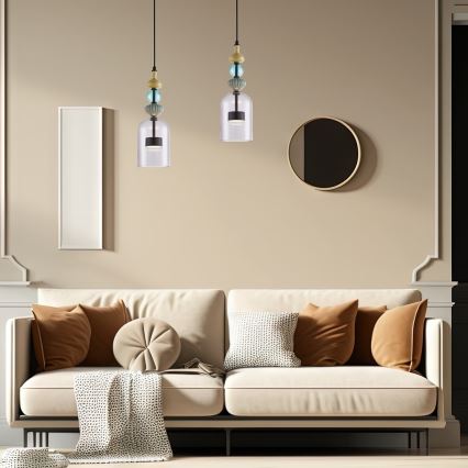LED luster na sajli ARTE LED/12W/230V, prečnik 13 cm, crna