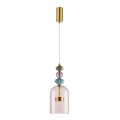 LED luster na sajli ARTE LED/12W/230V, prečnik 16 cm, mesing