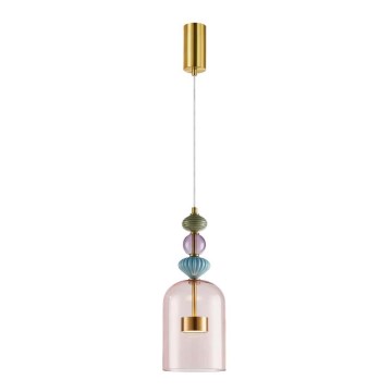 LED luster na sajli ARTE LED/12W/230V, prečnik 16 cm, mesing