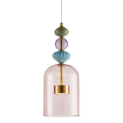 LED luster na sajli ARTE LED/12W/230V, prečnik 16 cm, mesing