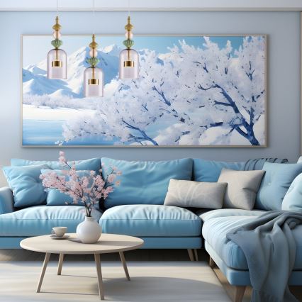 LED luster na sajli ARTE LED/12W/230V, prečnika 13 cm, mesing