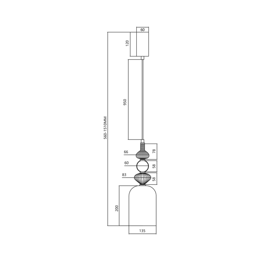 LED luster na sajli ARTE LED/12W/230V, prečnika 13 cm, mesing