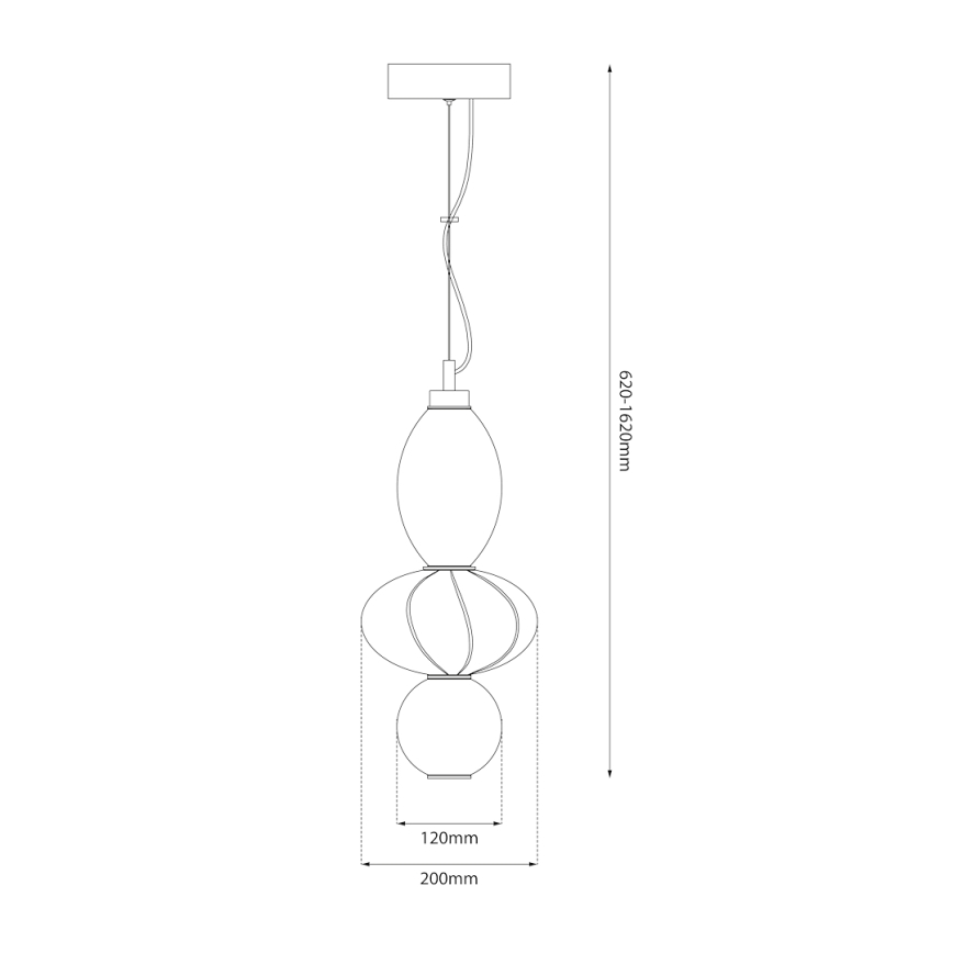 LED luster na sajli ASCOLI LED/18W/230V, prečnik 20 cm, bež