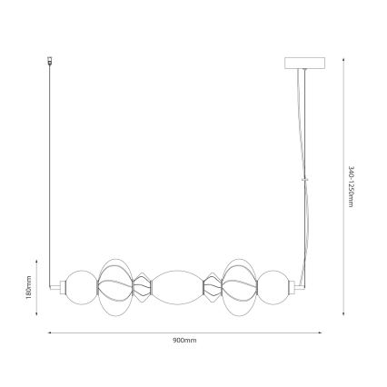 LED luster na sajli ASCOLI LED/24W/230V višebojan