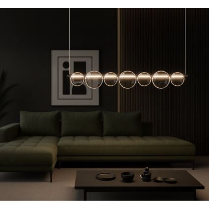 LED luster na sajli ATOLA LED/19W/230V crna/prozirna