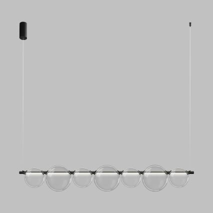 LED luster na sajli ATOLA LED/19W/230V crna/prozirna