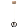 LED luster na sajli BALL WOOD 1xGU10/5W/230V matirani hrast