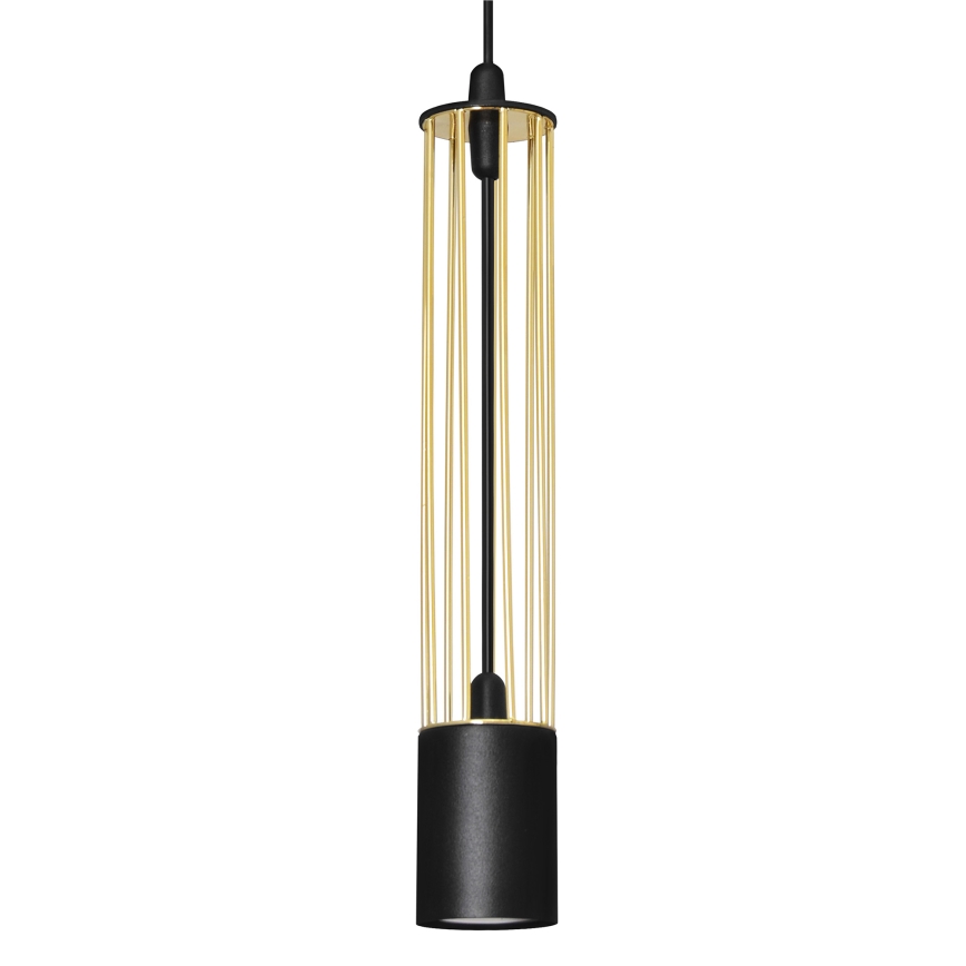 LED luster na sajli BARS 3xGU10/4,8W/230V crna/zlatna