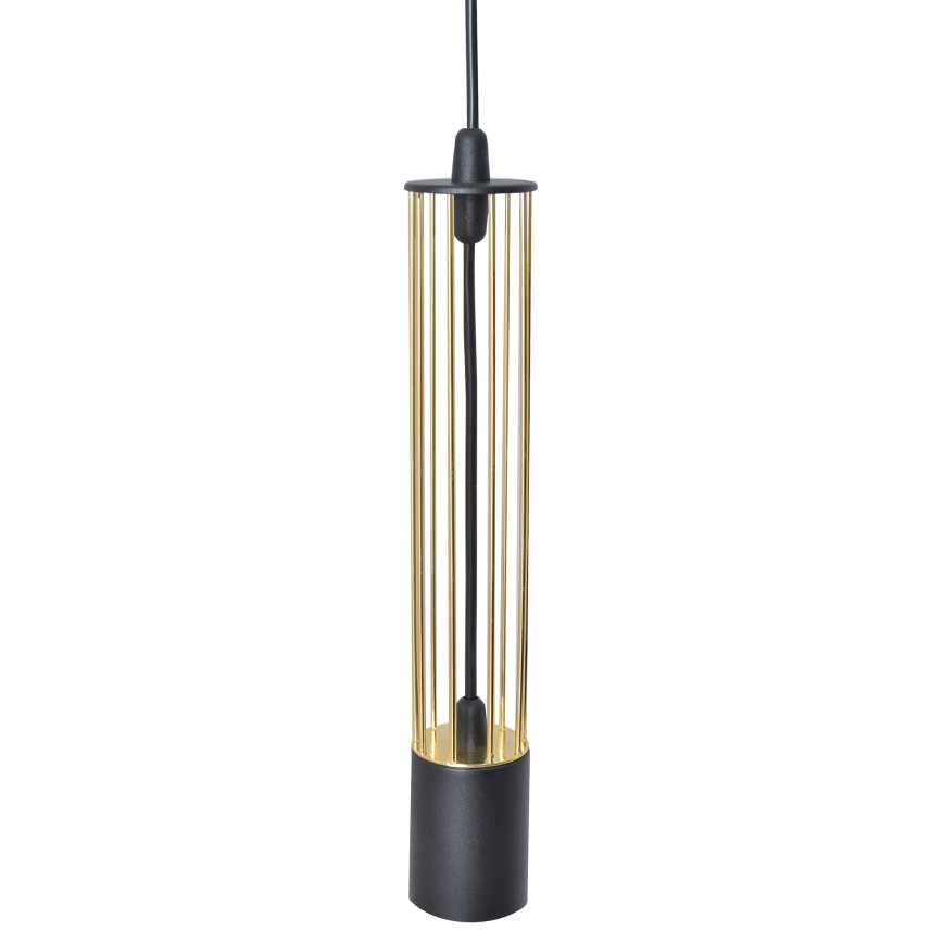 LED luster na sajli BARS 3xGU10/4,8W/230V crna/zlatna